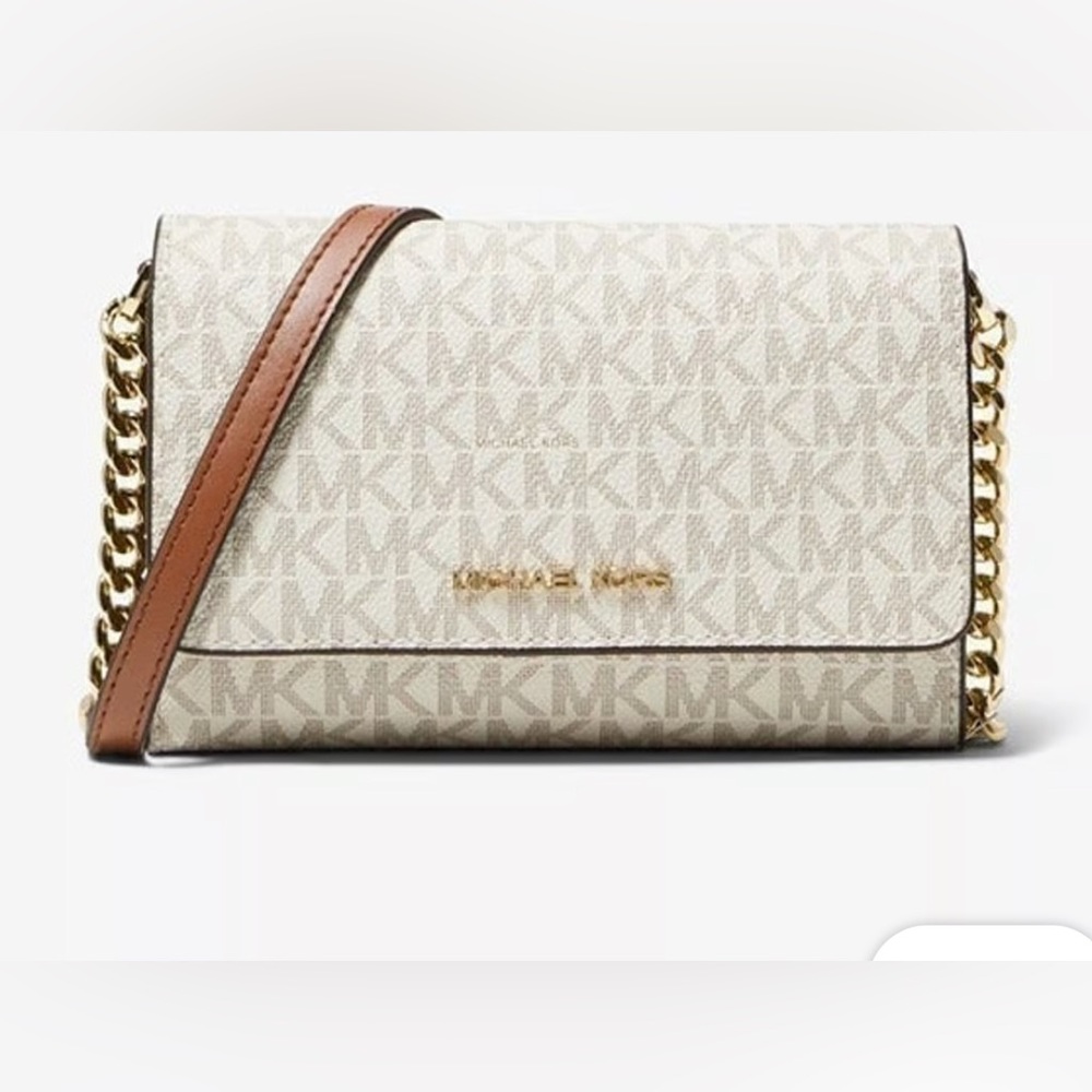 Michael Kors Beige Monogram Crossbody Bag